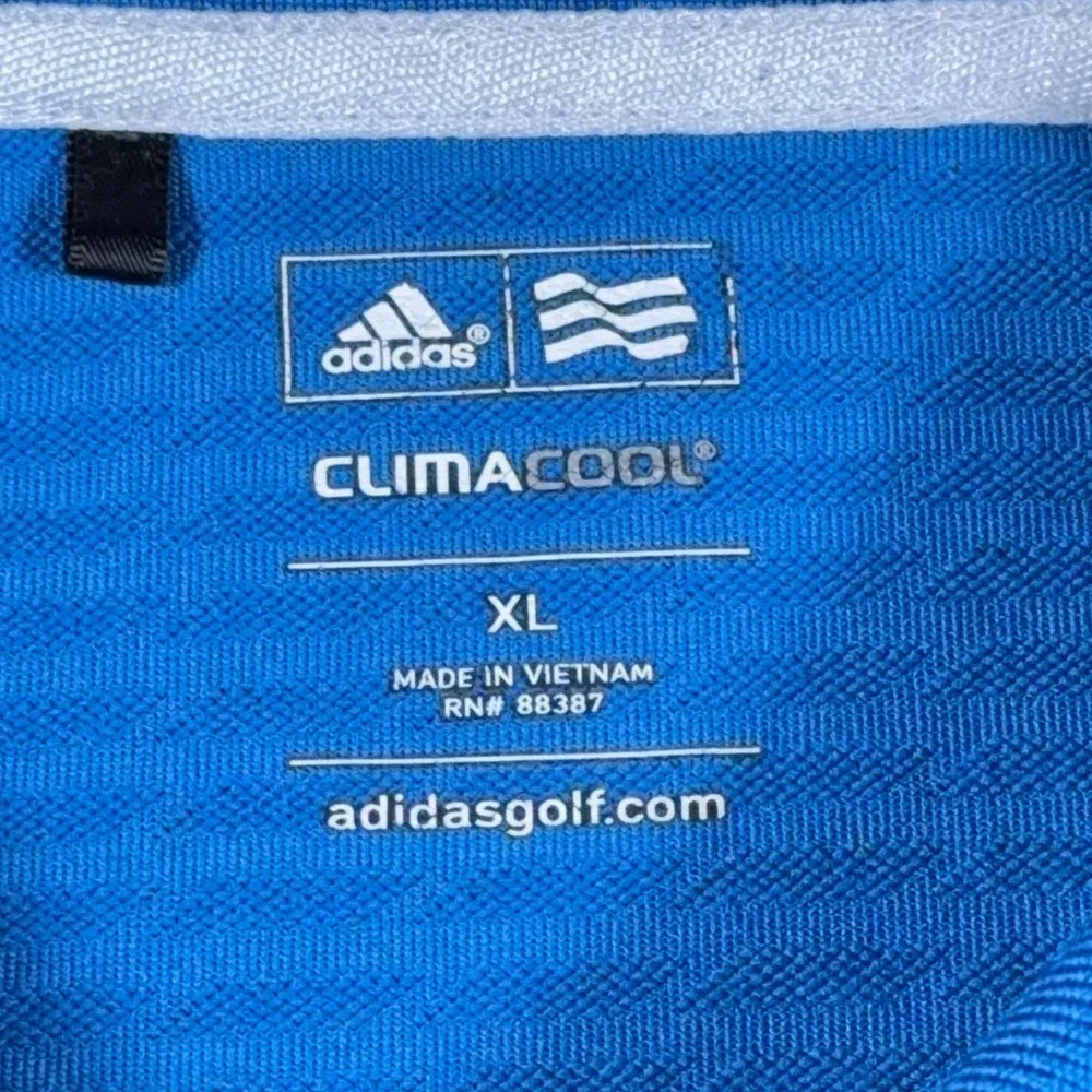Adidas Golf Mens XL Blue Quarter Zip Polo Shirt